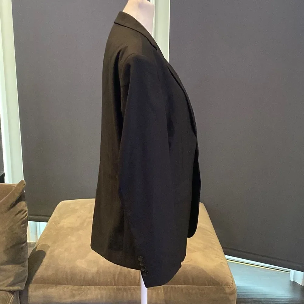 Men’s Black Suit Jacket Blazer One Button Notched Lapel Size 36 NWOT